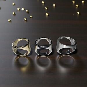 Gold/Silver/Brush Silver Tones Hallow Rings